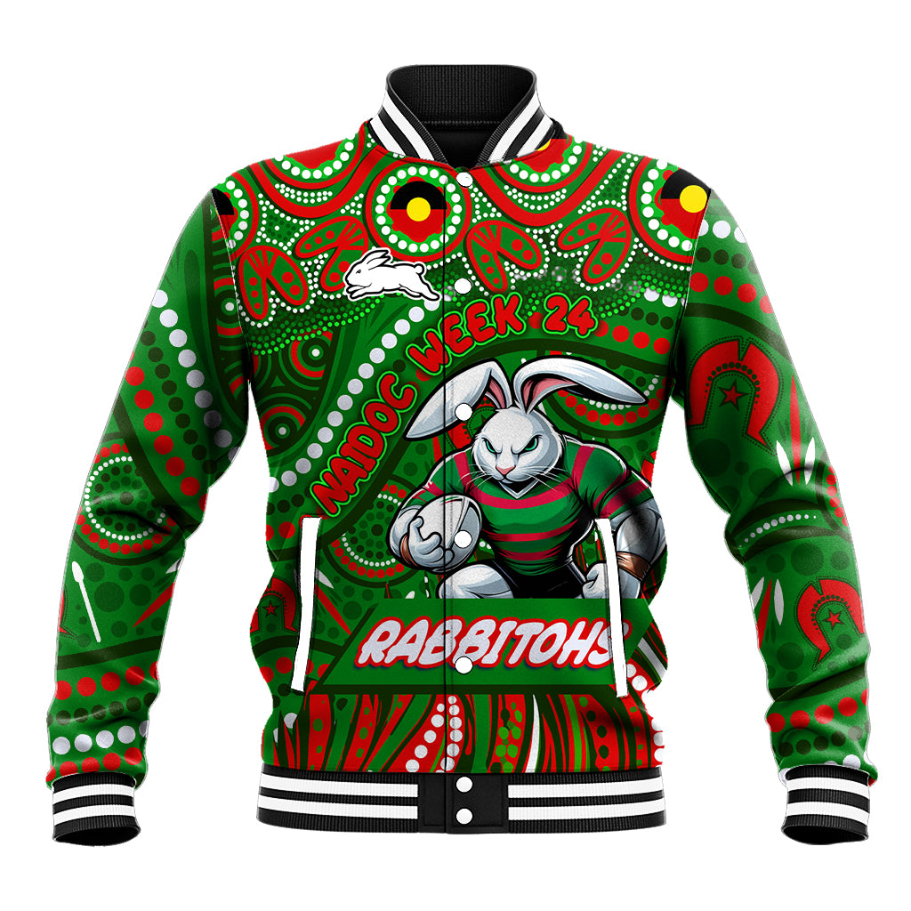 Custom Australia NAIDOC Week 2024 Baseball Jacket Rabbitohs Mascot Keep The Fire Burning