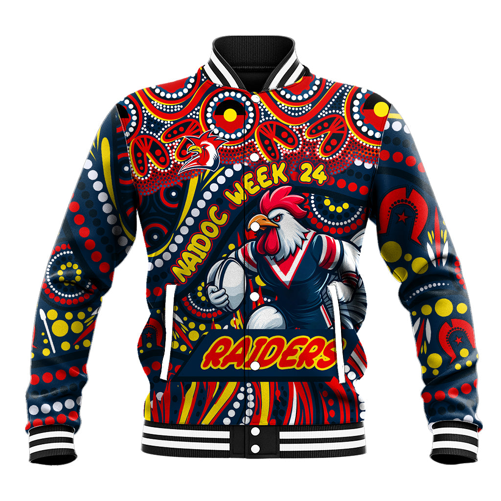 Custom Australia NAIDOC Week 2024 Baseball Jacket Sydney Roosters Mascot Keep The Fire Burning