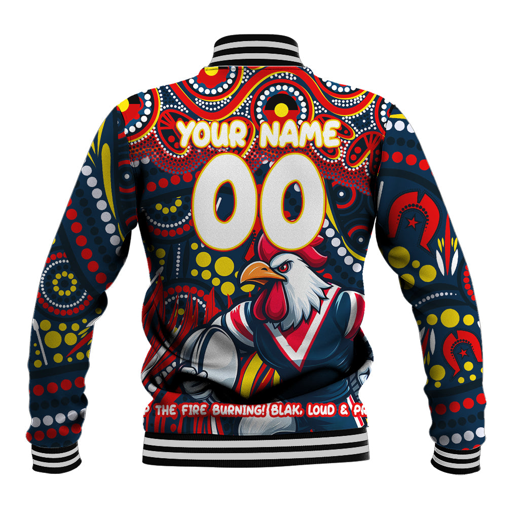 Custom Australia NAIDOC Week 2024 Baseball Jacket Sydney Roosters Mascot Keep The Fire Burning