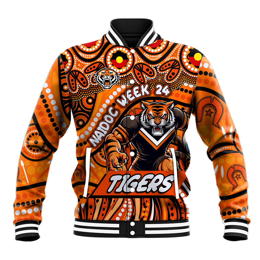 Custom Australia NAIDOC Week 2024 Baseball Jacket Wests Tigers Mascot Keep The Fire Burning