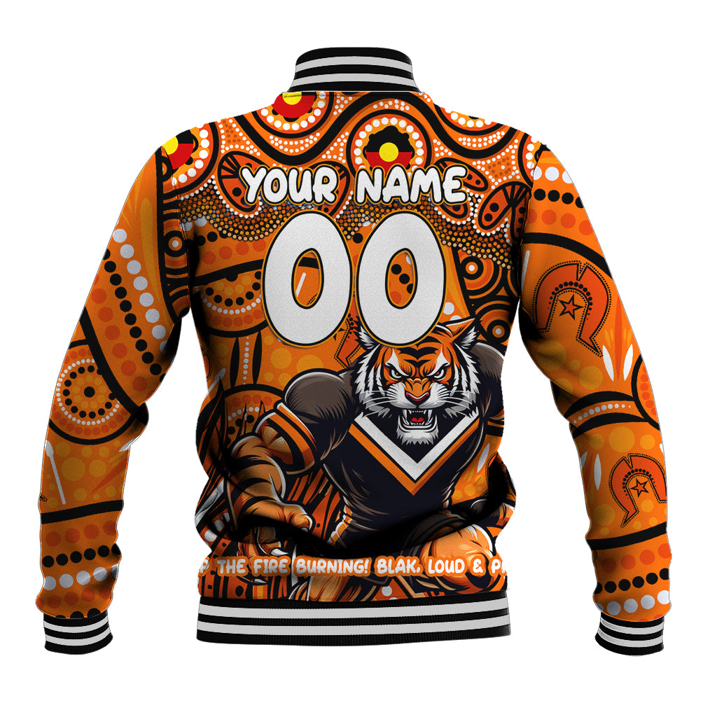 Custom Australia NAIDOC Week 2024 Baseball Jacket Wests Tigers Mascot Keep The Fire Burning