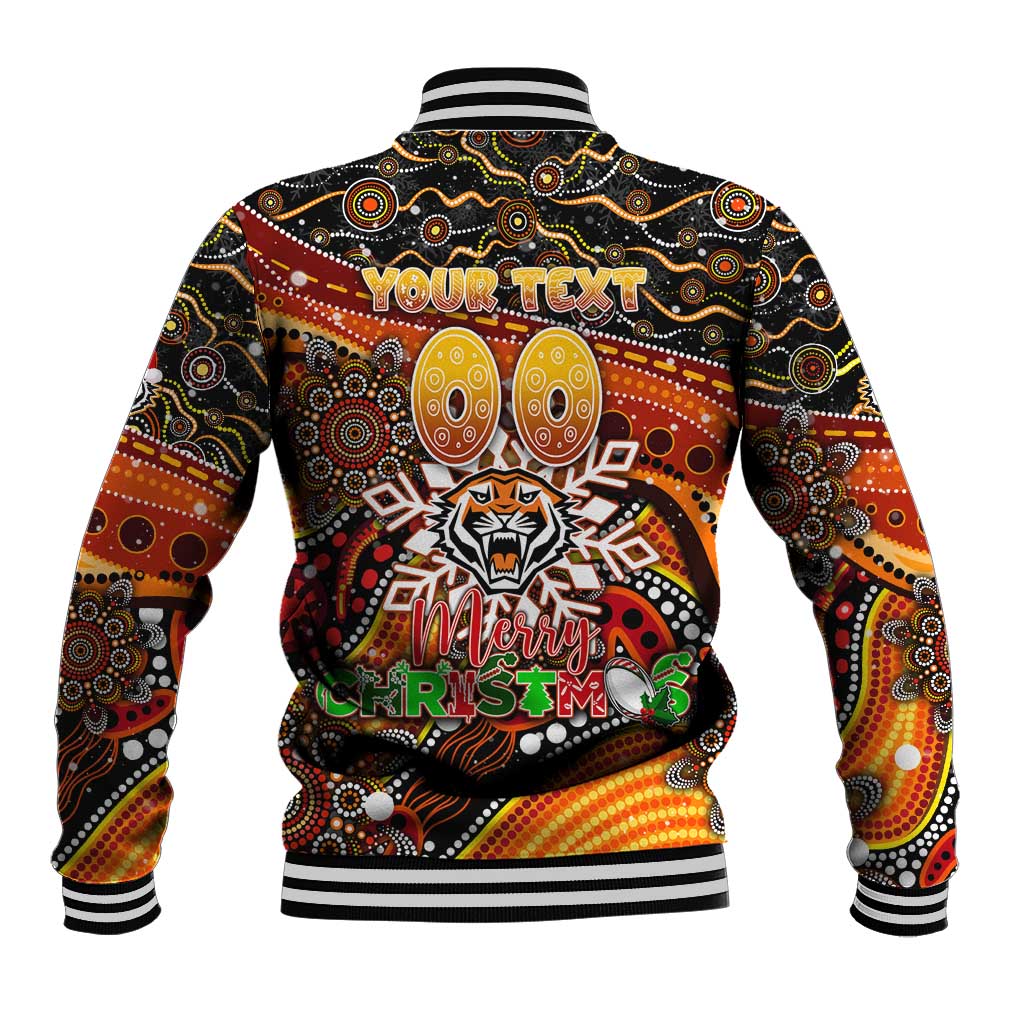 Merry Christmas Wests Tigers Baseball Jacket Aboriginal Santa Rugby Mascot - The Tigers