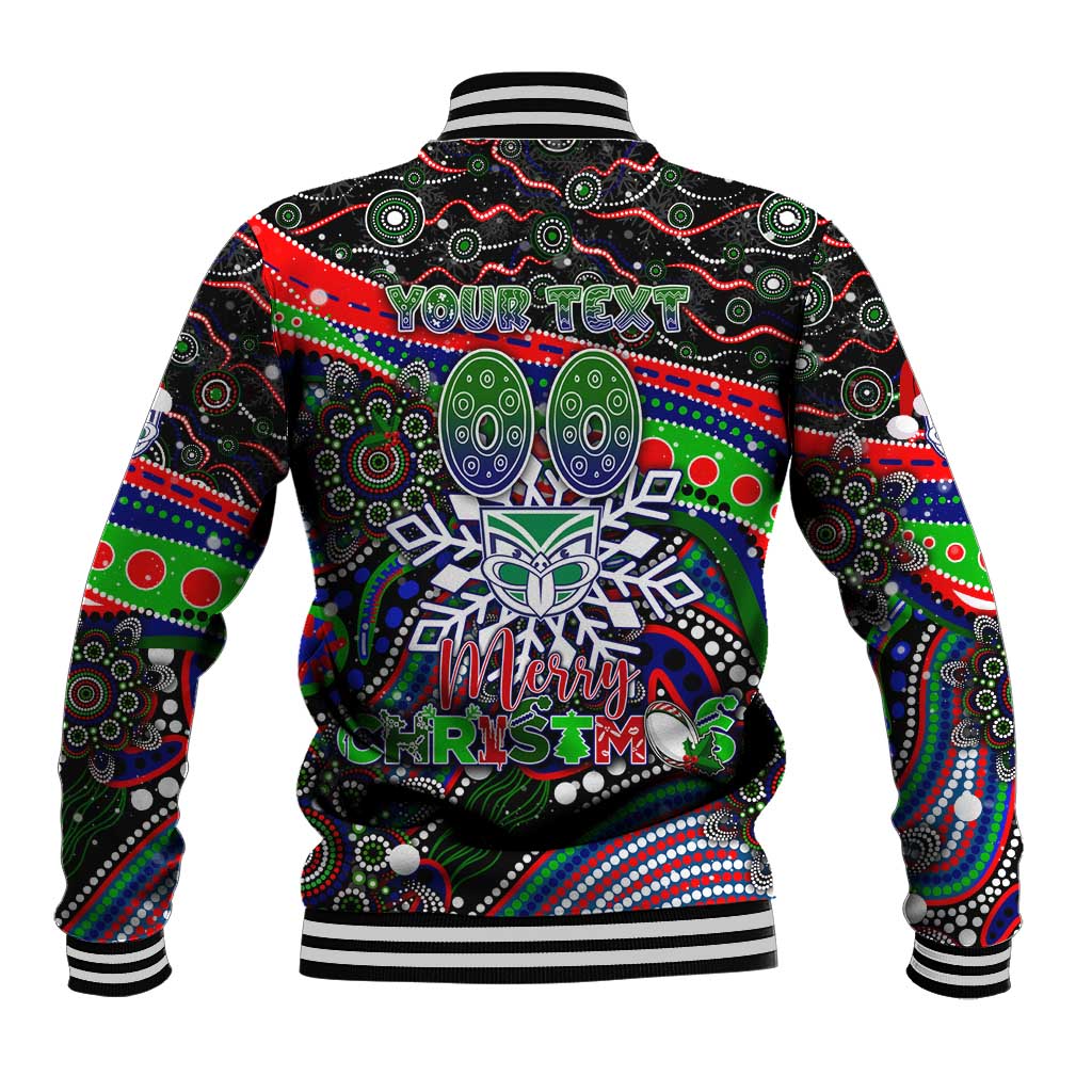 Merry Christmas New Zealand Warriors Baseball Jacket Aboriginal Santa Rugby Mascot