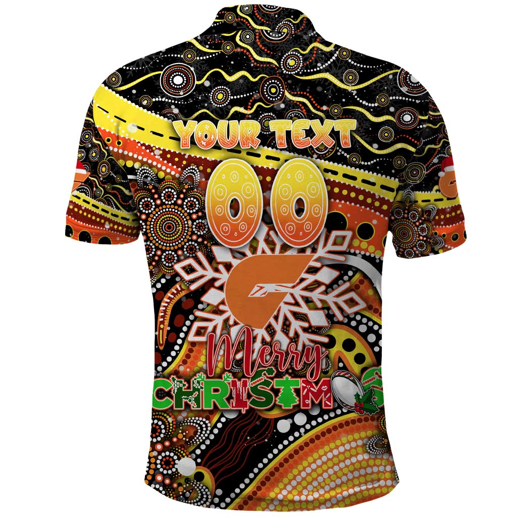 Merry Christmas AFL Giants Polo Shirt Aboriginal Santa Football Mascot