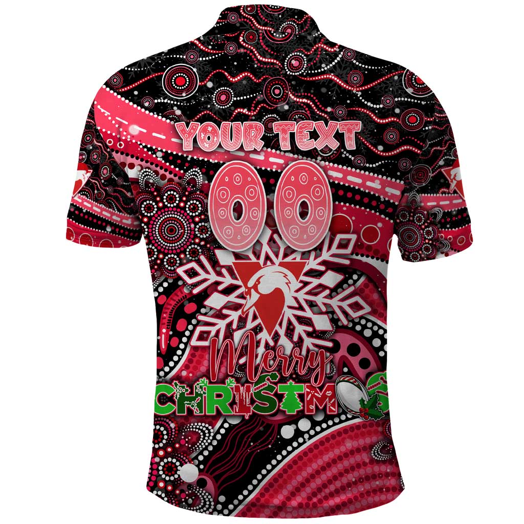 Merry Christmas AFL Swans Polo Shirt Aboriginal Santa Football Mascot DT02