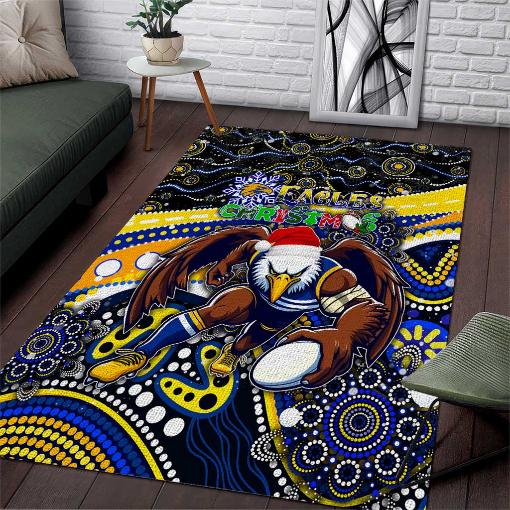 Merry Christmas AFL Eagles Area Rug Aboriginal Santa Football Mascot