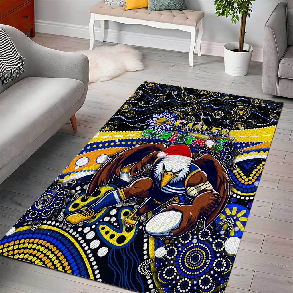 Merry Christmas AFL Eagles Area Rug Aboriginal Santa Football Mascot