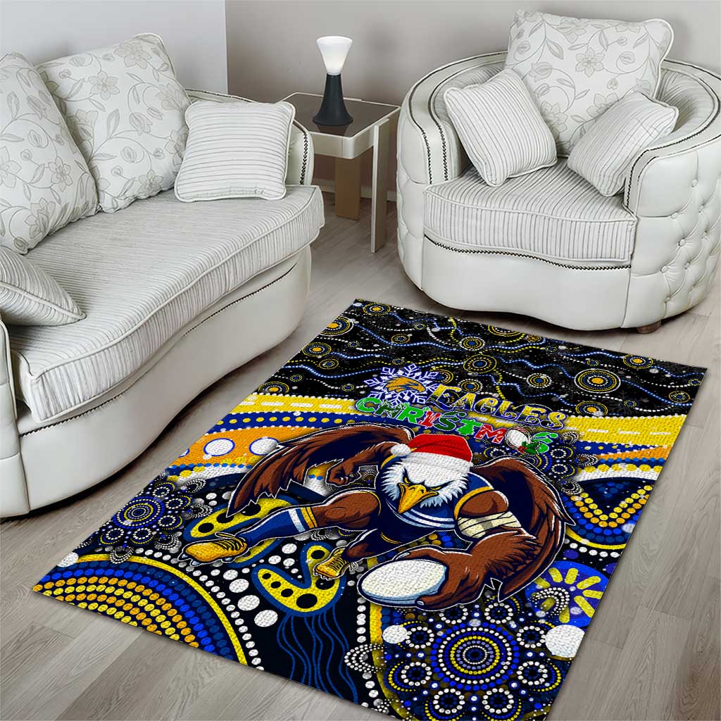 Merry Christmas AFL Eagles Area Rug Aboriginal Santa Football Mascot