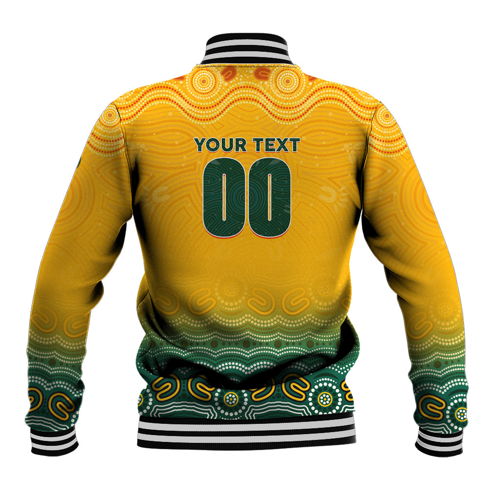 Personalised Australia Matildas Baseball Jacket Tillies Aboriginal Simple Yellow