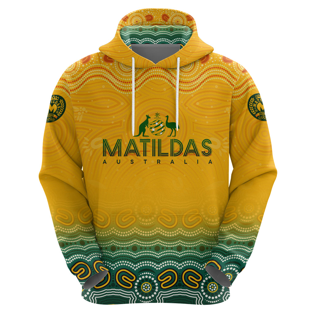 Personalised Australia Matildas Hoodie Tillies Aboriginal Simple Yellow