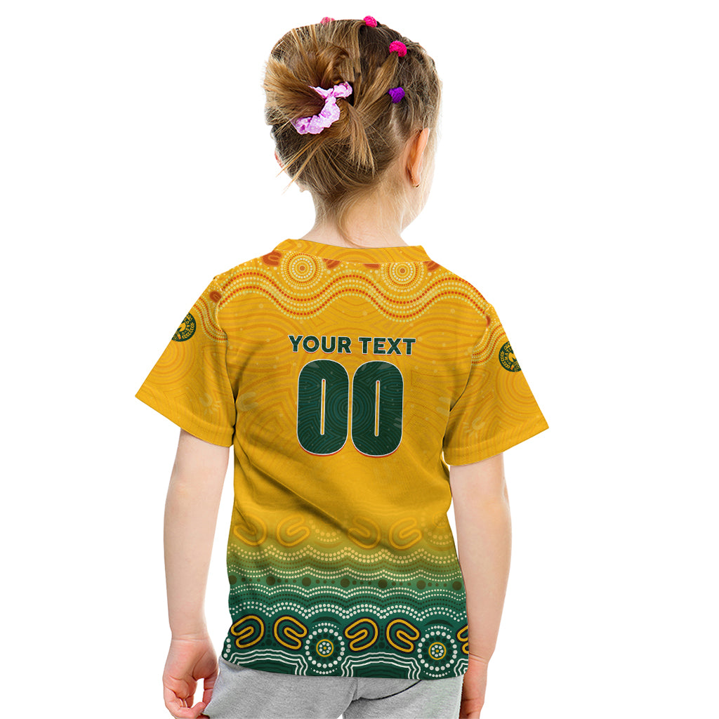 Personalised Australia Matildas Kid T Shirt Tillies Aboriginal Simple Yellow