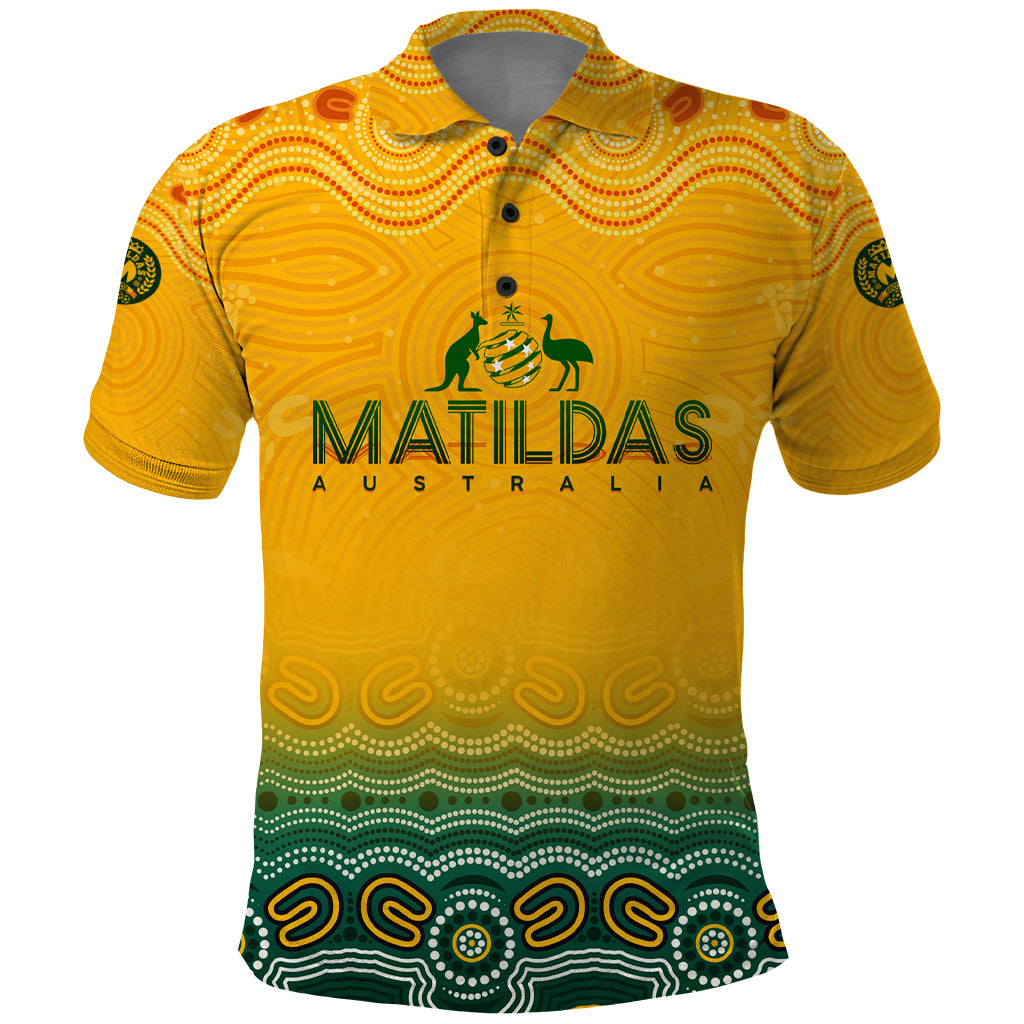 Personalised Australia Matildas Polo Shirt Tillies Aboriginal Simple Yellow