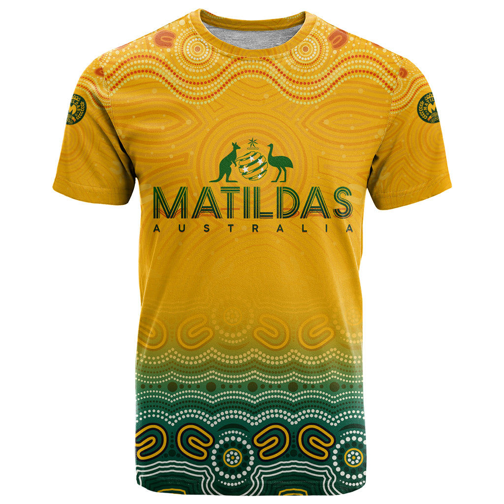 Personalised Australia Matildas T Shirt Tillies Aboriginal Simple Yellow