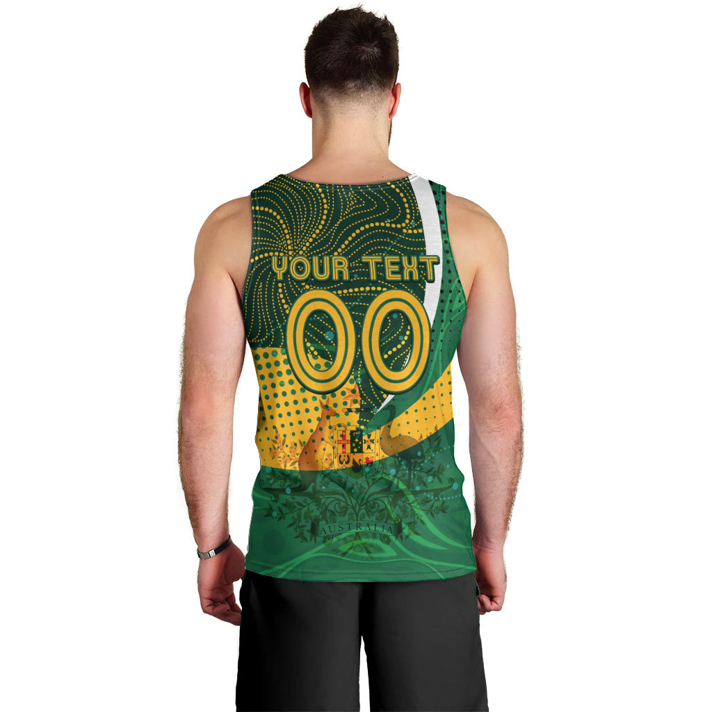 Personalised Matildas Australia Soccer Men Tank Top Aboriginal Dot Painting