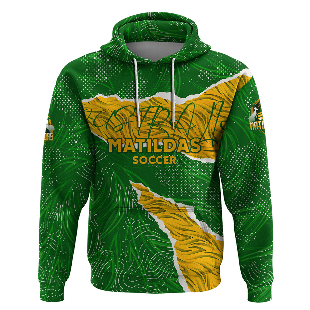 Personalised Matildas Hoodie Australia Soccer Fingerprint