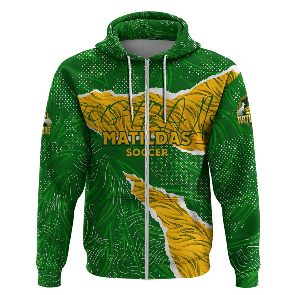 Personalised Matildas Hoodie Australia Soccer Fingerprint