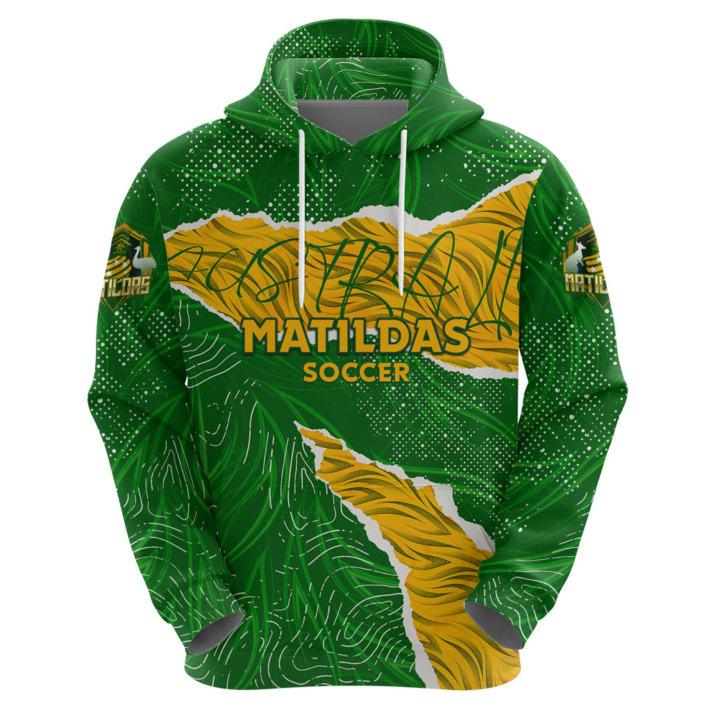 Personalised Matildas Hoodie Australia Soccer Fingerprint