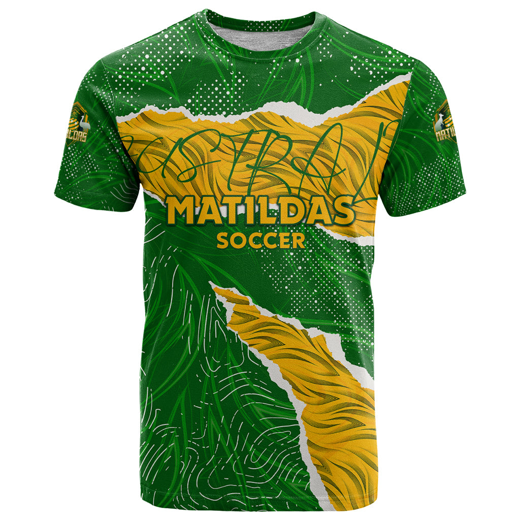 Personalised Matildas T Shirt Australia Soccer Fingerprint