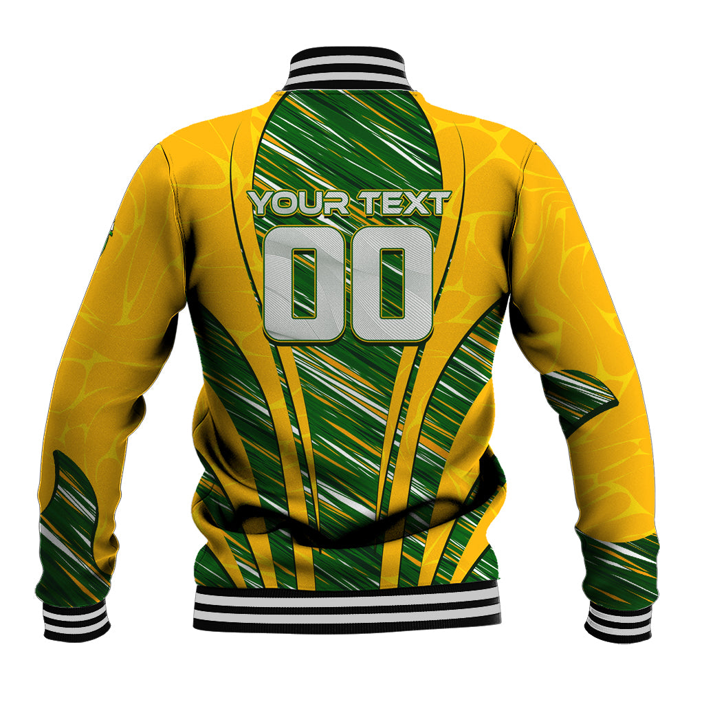 Personalised Australia Matildas Baseball Jacket Abstract Line