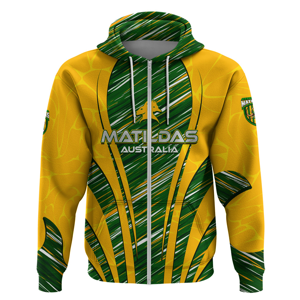 Personalised Australia Matildas Hoodie Abstract Line