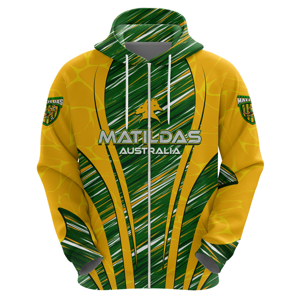 Personalised Australia Matildas Hoodie Abstract Line