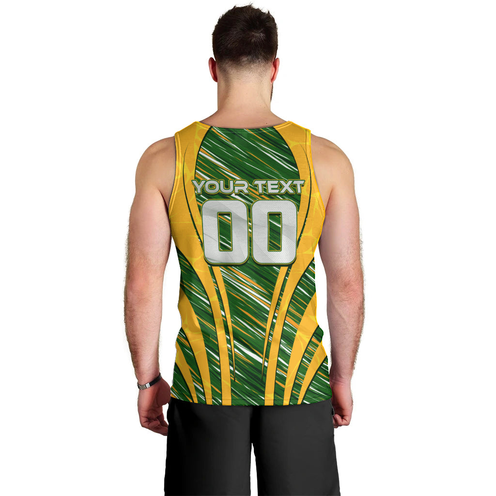 Personalised Australia Matildas Men Tank Top Abstract Line