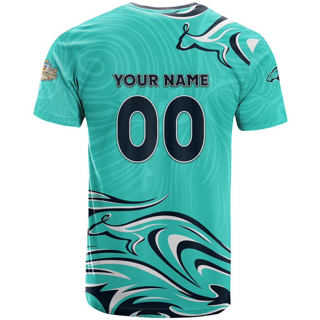 Personalised Australia Soccer Matildas T Shirt Kangaroo Tornado Turquoise