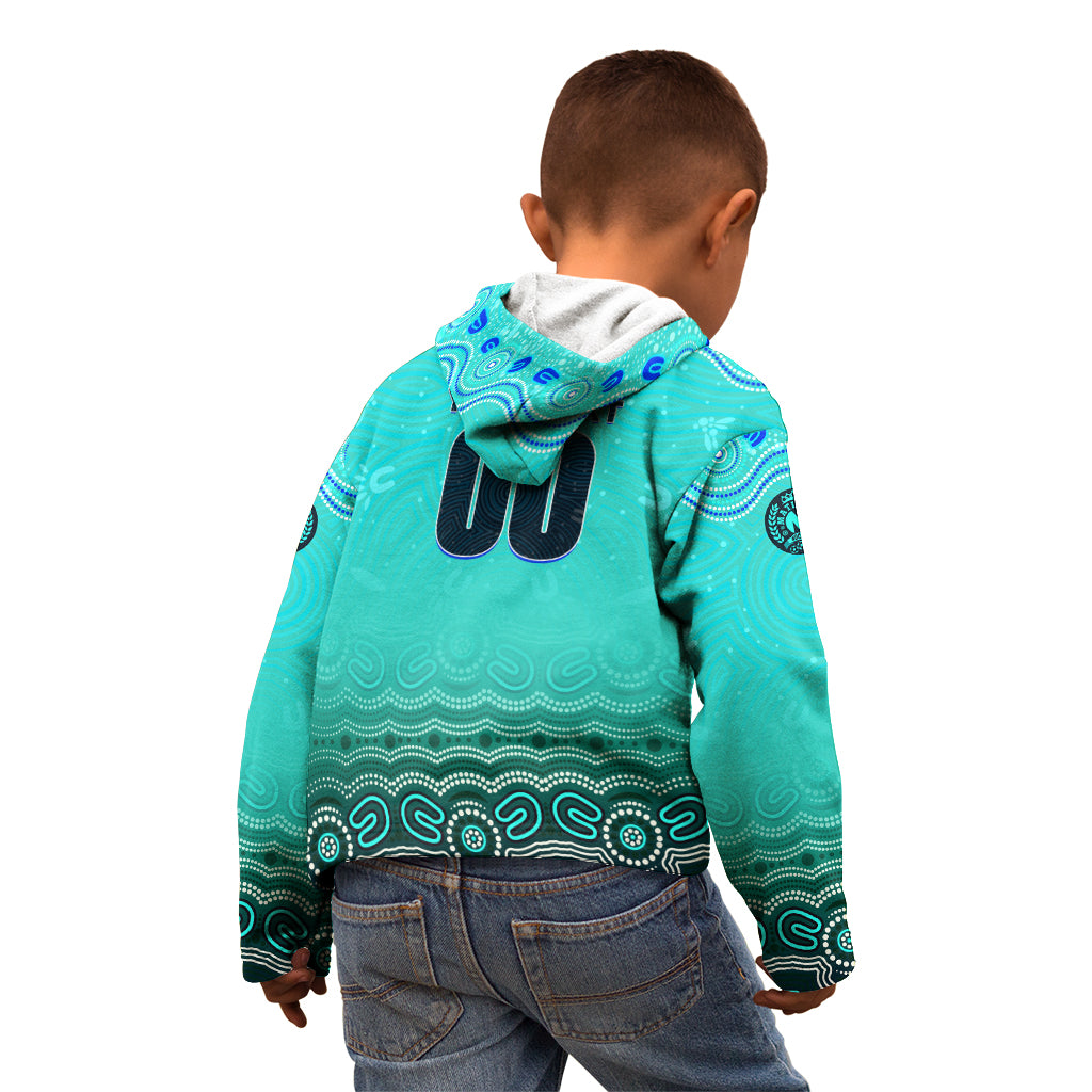 Personalised Australia Matildas Kid Hoodie Tillies Aboriginal Simple Turquoise