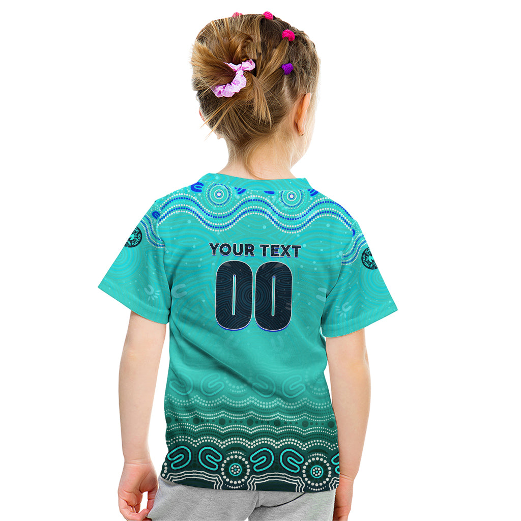 Personalised Australia Matildas Kid T Shirt Tillies Aboriginal Simple Turquoise