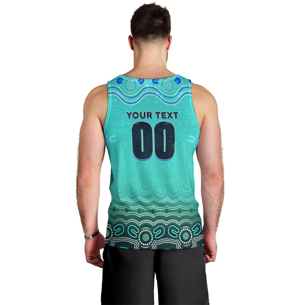 Personalised Australia Matildas Men Tank Top Tillies Aboriginal Simple Turquoise