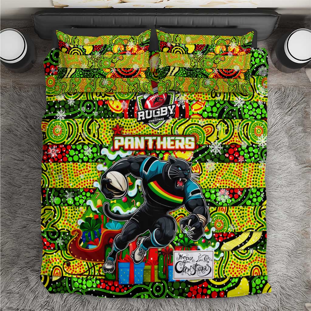 Panthers Rugby Merry Christmas Bedding Set Indigenous Australian Art