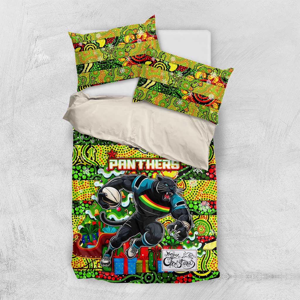 Panthers Rugby Merry Christmas Bedding Set Indigenous Australian Art