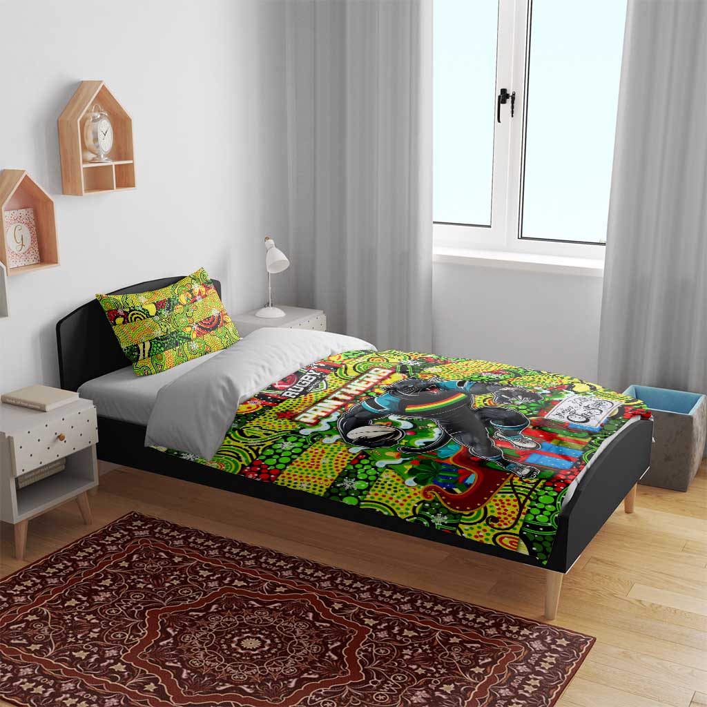 Panthers Rugby Merry Christmas Bedding Set Indigenous Australian Art