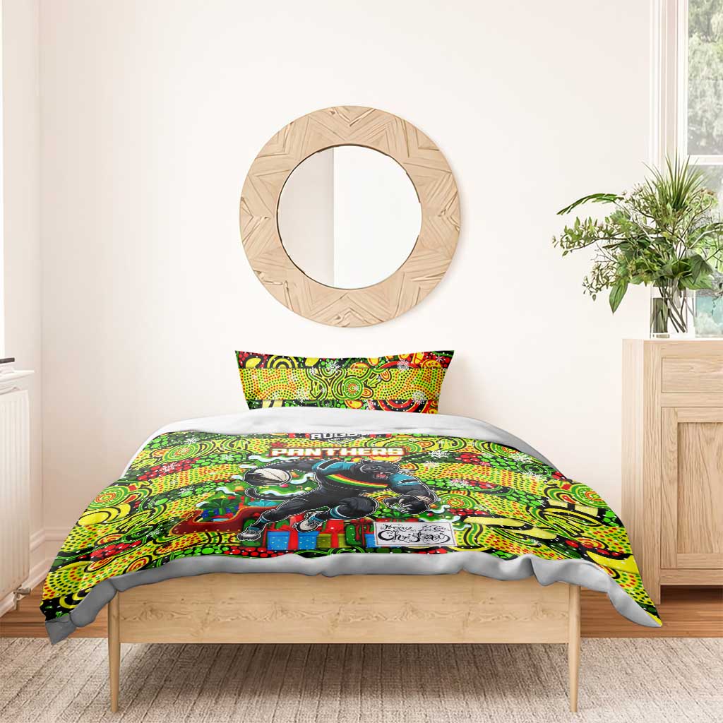 Panthers Rugby Merry Christmas Bedding Set Indigenous Australian Art