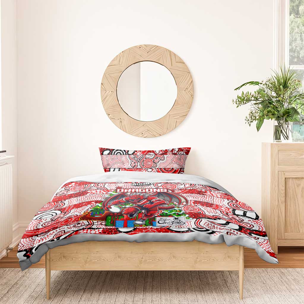 Dragons Rugby Merry Christmas Bedding Set Indigenous Australian Art