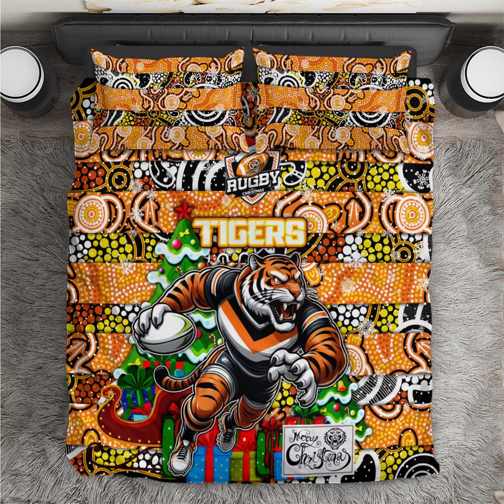 Tigers Rugby Merry Christmas Bedding Set Indigenous Australian Art