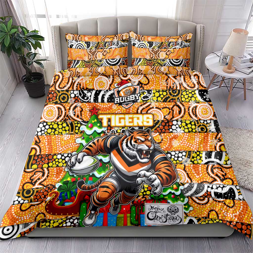 Tigers Rugby Merry Christmas Bedding Set Indigenous Australian Art