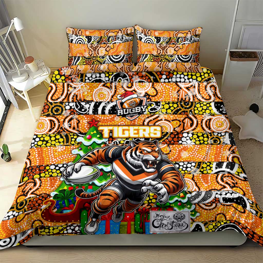 Tigers Rugby Merry Christmas Bedding Set Indigenous Australian Art