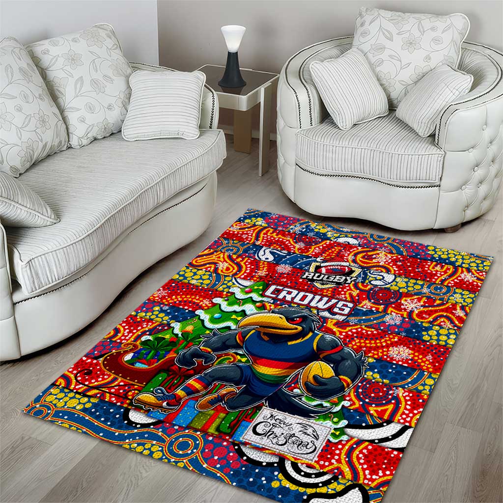 Crows Football Merry Christmas Area Rug Indigenous Australian Art