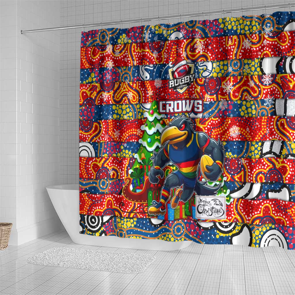Crows Football Merry Christmas Shower Curtain Indigenous Australian Art