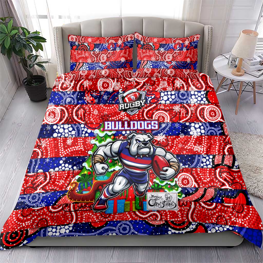 Bulldogs Football Merry Christmas Bedding Set Indigenous Australian Art