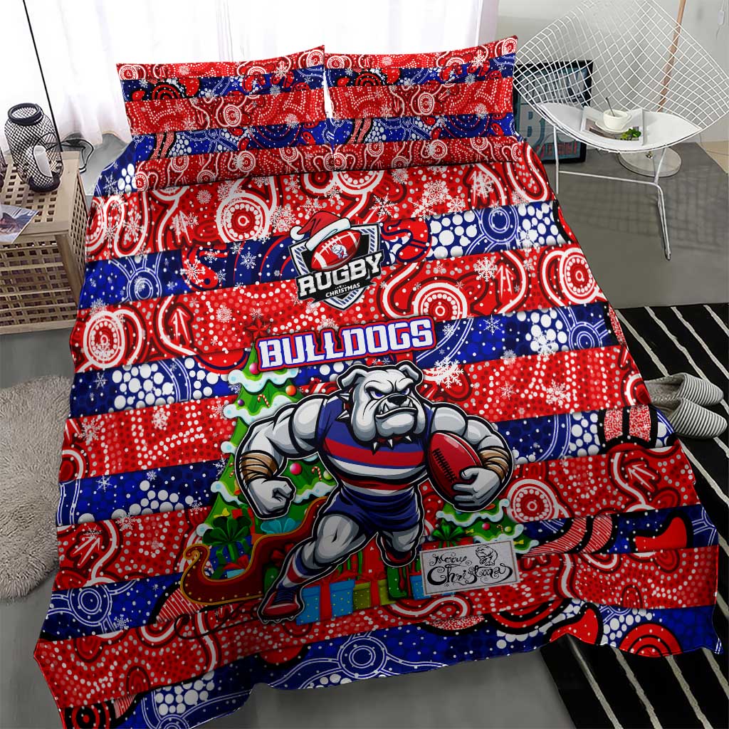 Bulldogs Football Merry Christmas Bedding Set Indigenous Australian Art