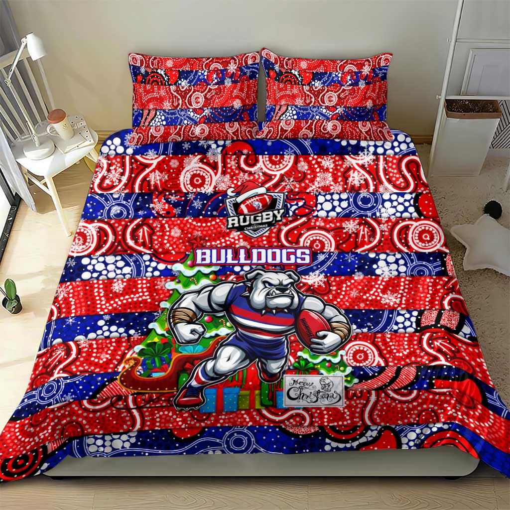 Bulldogs Football Merry Christmas Bedding Set Indigenous Australian Art