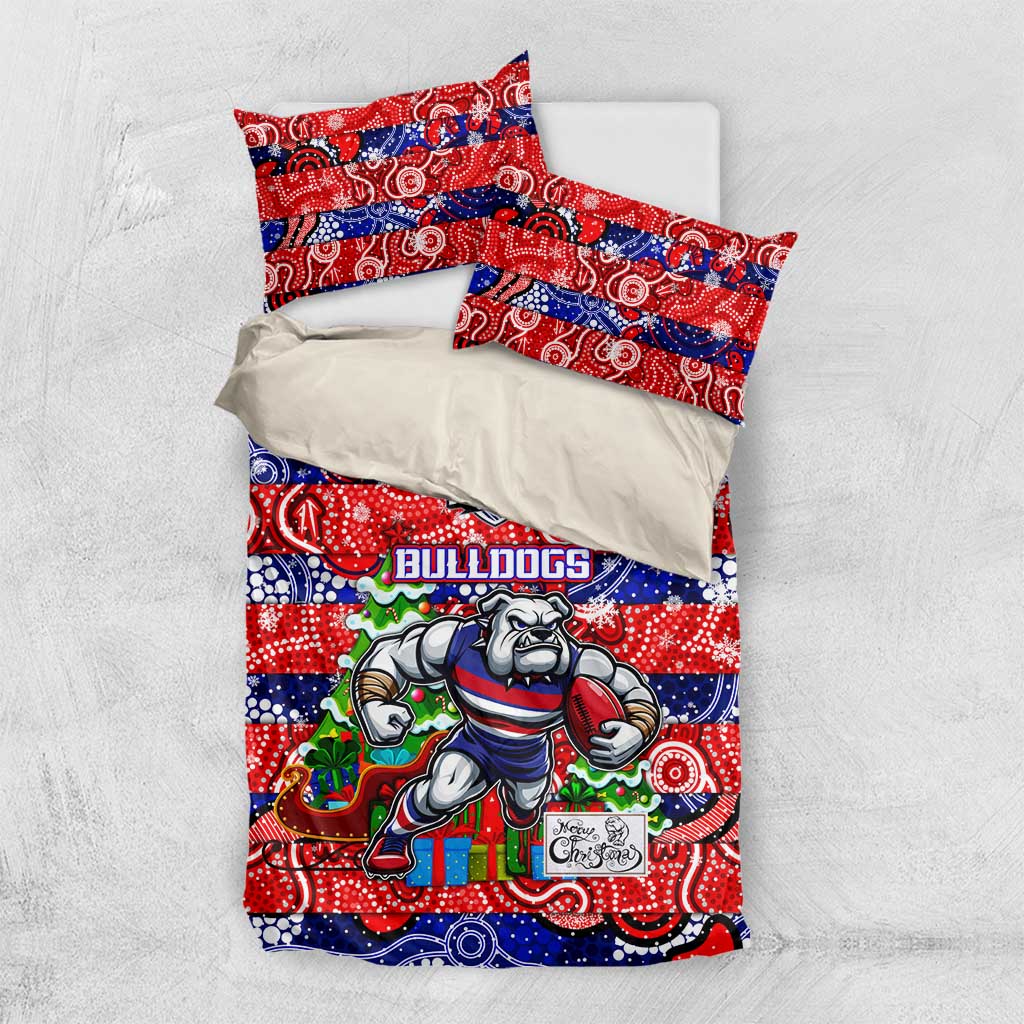 Bulldogs Football Merry Christmas Bedding Set Indigenous Australian Art