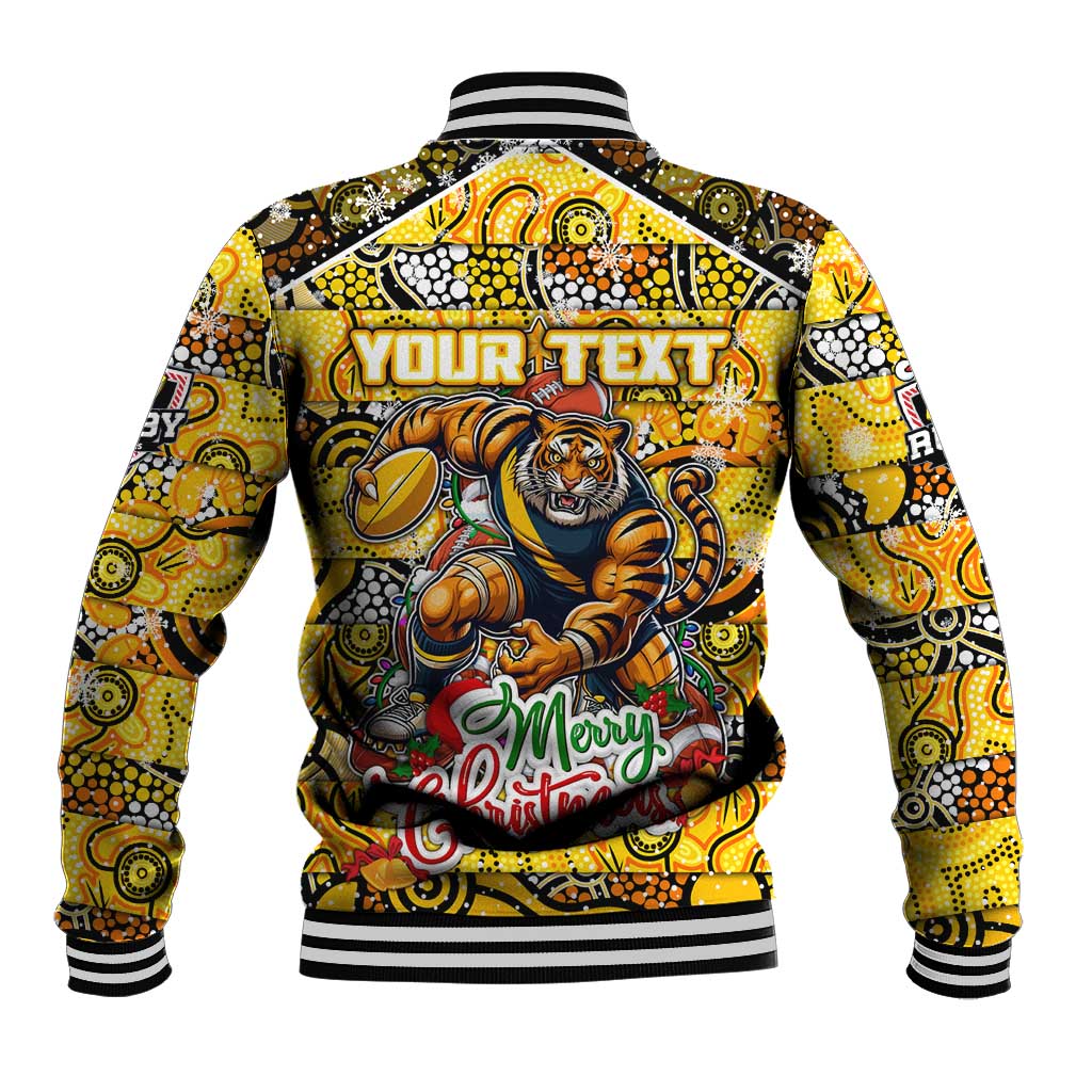 Custom Richmond Tigers Football Merry Christmas Baseball Jacket Indigenous Australian Art