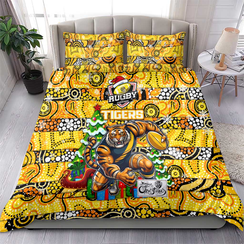 Richmond Tigers Football Merry Christmas Bedding Set Indigenous Australian Art