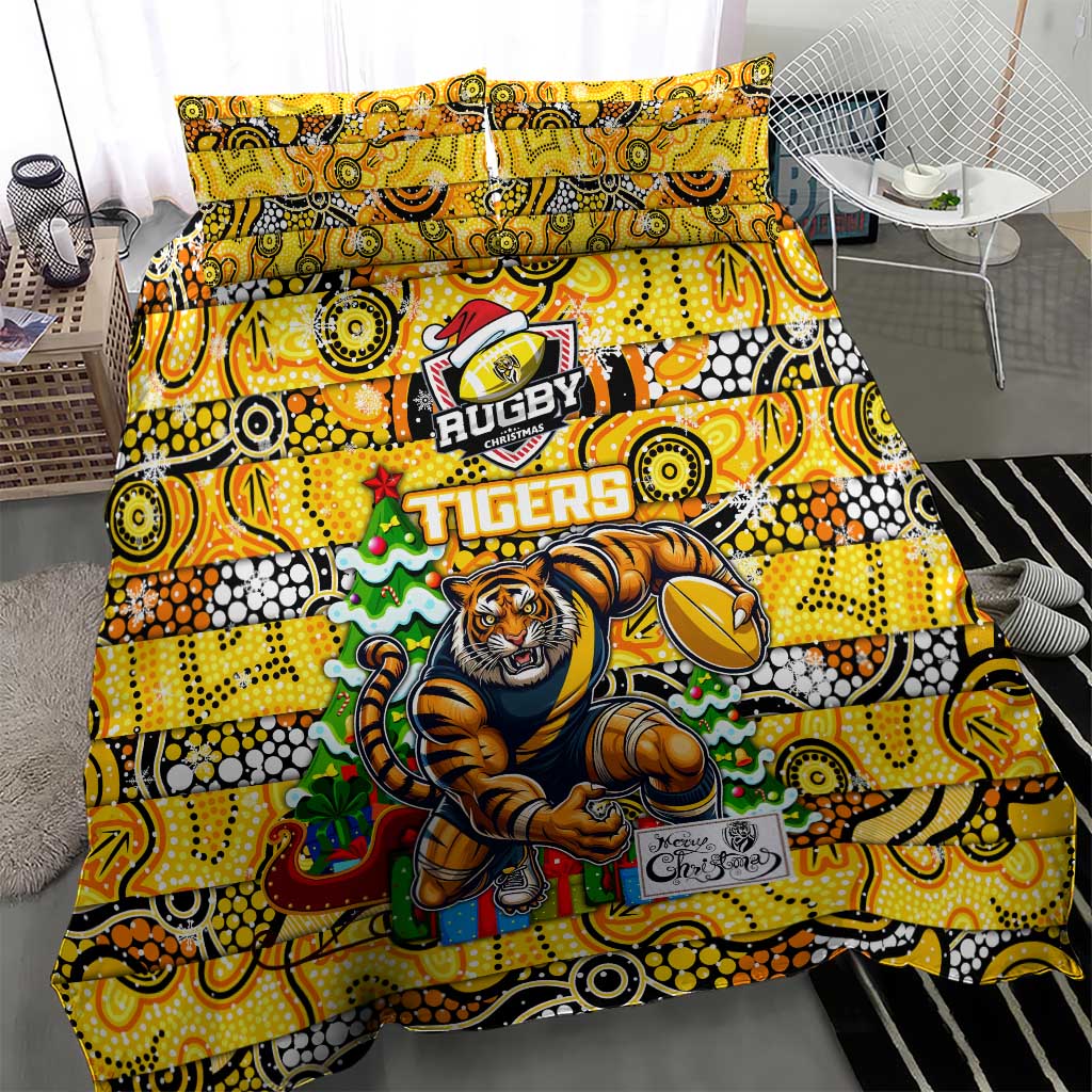 Richmond Tigers Football Merry Christmas Bedding Set Indigenous Australian Art