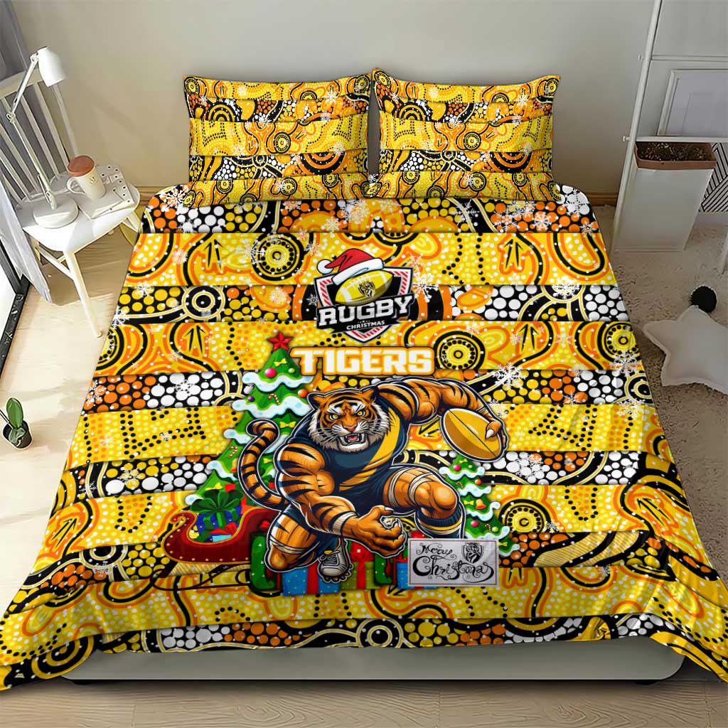 Richmond Tigers Football Merry Christmas Bedding Set Indigenous Australian Art