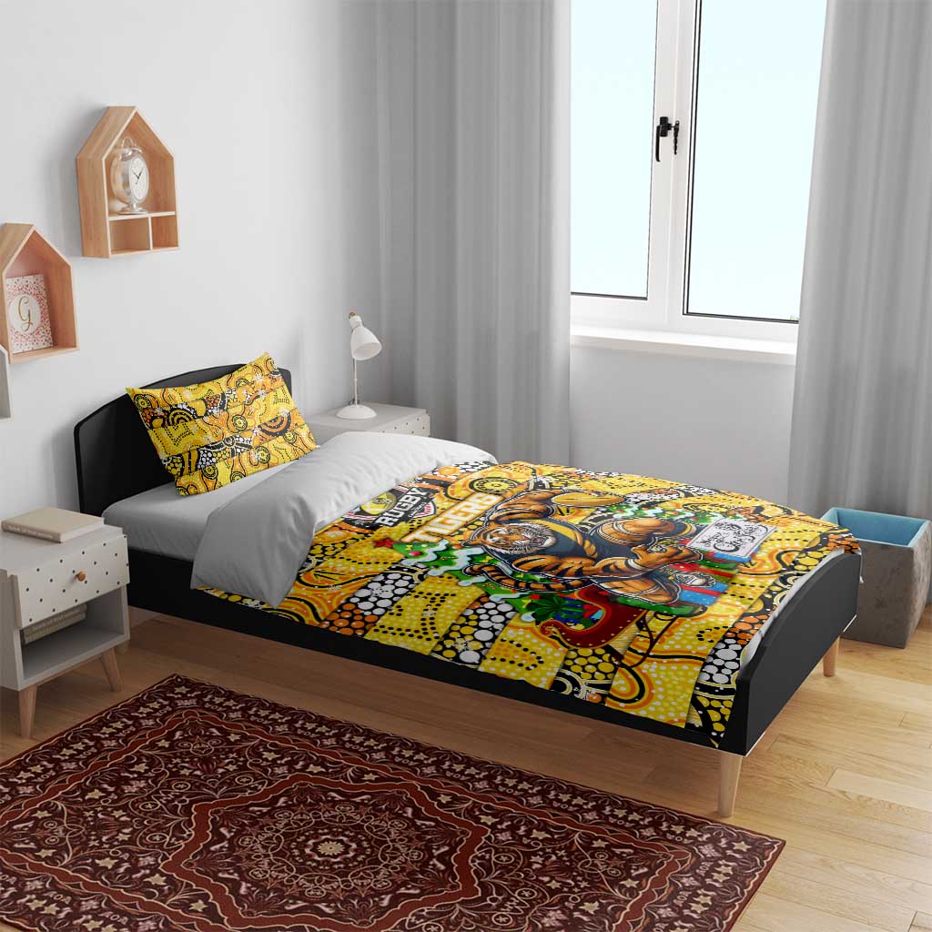 Richmond Tigers Football Merry Christmas Bedding Set Indigenous Australian Art