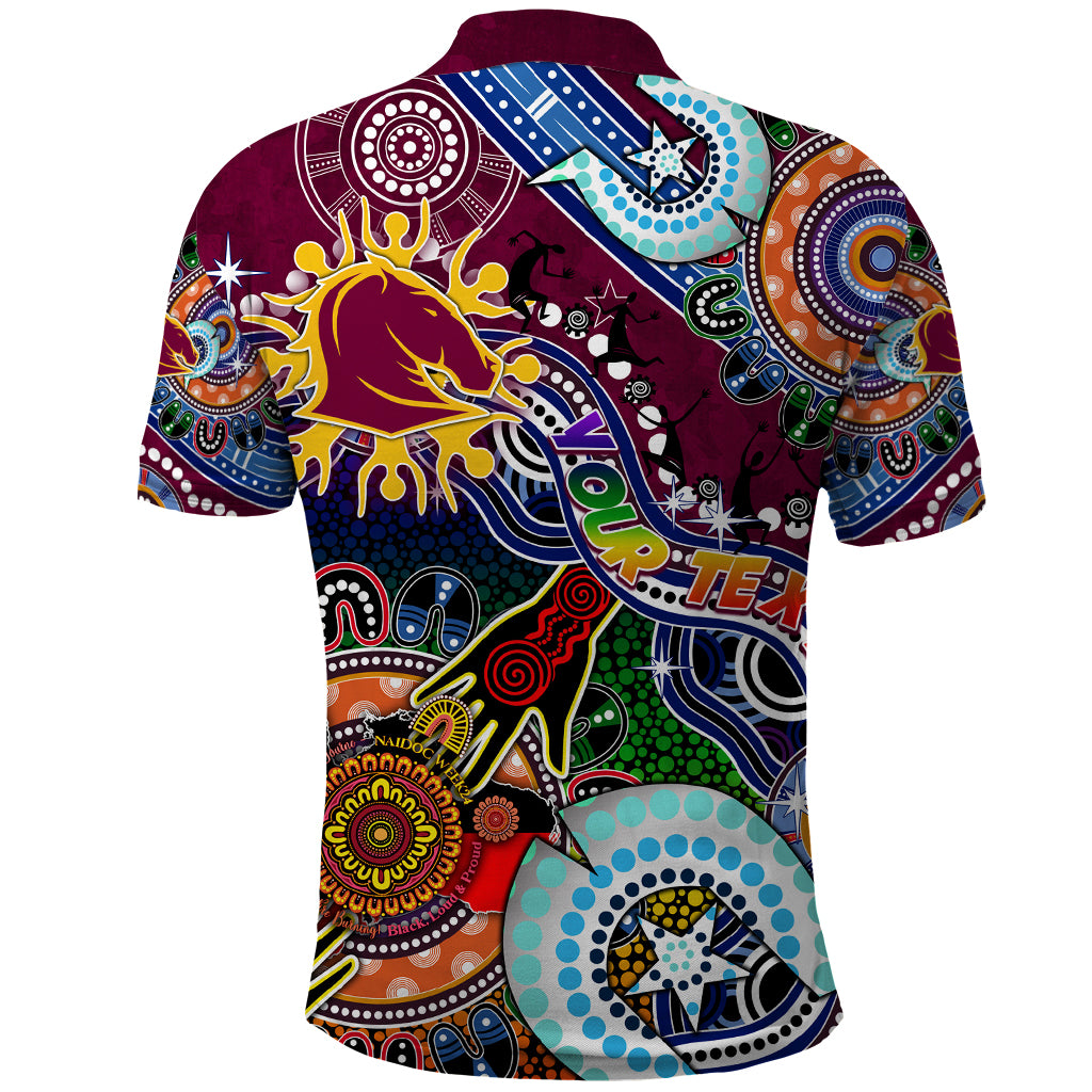 Personalised Broncos NAIDOC Week 2024 Polo Shirt Australia Aboriginal Dot Painting